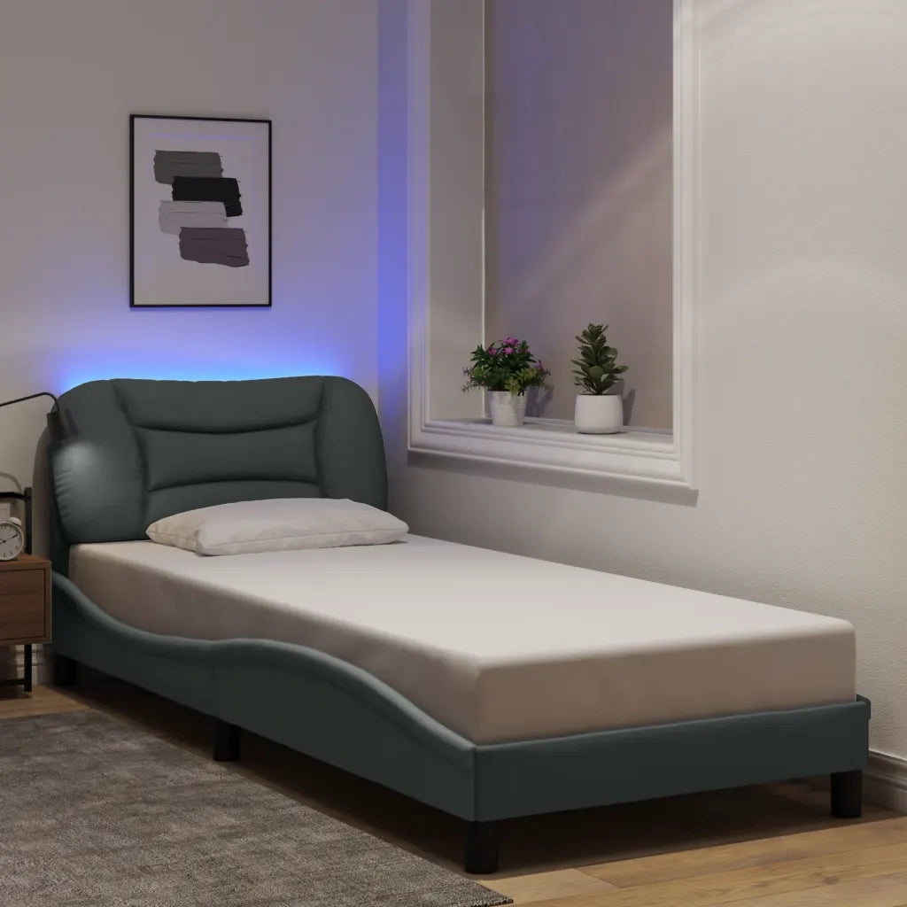 Giroletto con LED senza Materasso Hvar Grigio Chiaro 90x200 cm