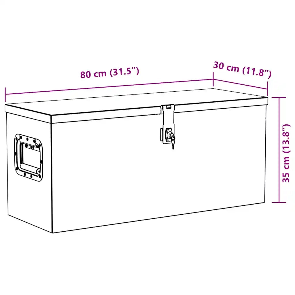 Cassetta in Alluminio 80x30x35 cm Argento 142939