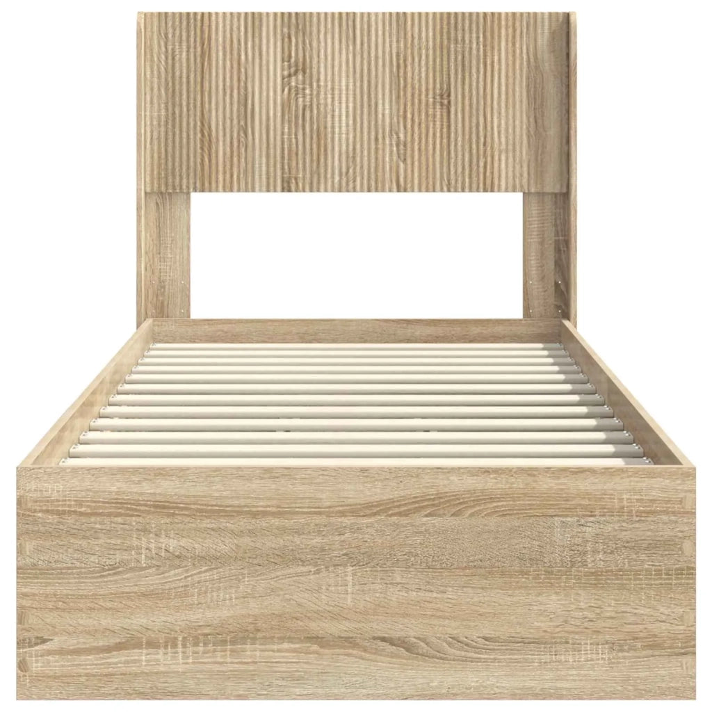 Struttura del letto con stoccaggio e testata Rovere Sonoma 3414517