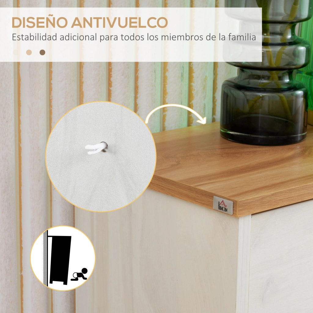 Scarpiera con 3 Cassetti ¨C Minimal ¨C 70x23,5x122 cm Bianco