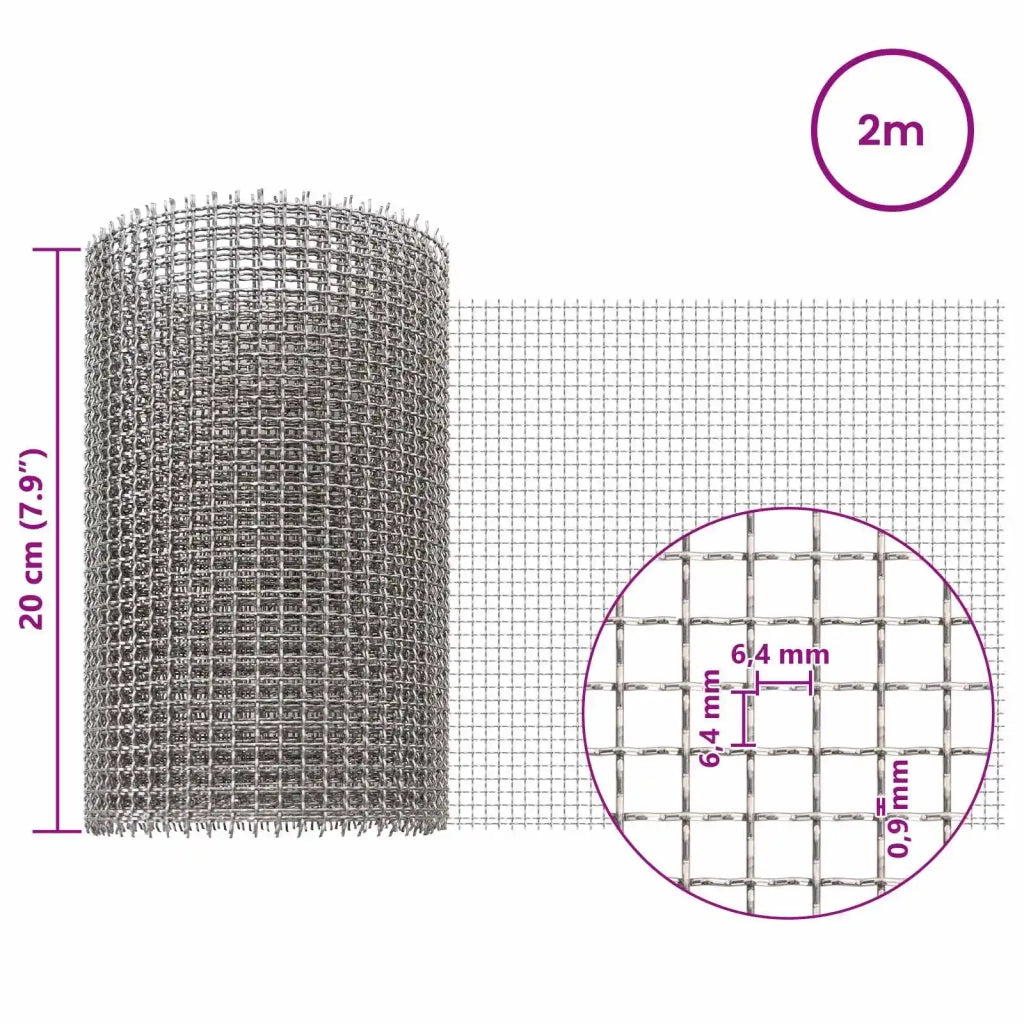 Rete per schermatura 20 x 200 cm 3 Mesh Argento 42039626