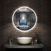 specchio 90 cm rotondo con luce led antiappannamento e touch