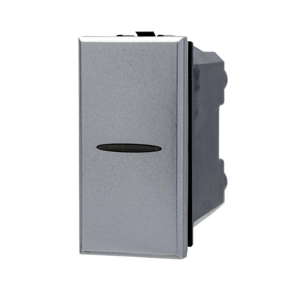 Trade Shop - Deviatore 1p Assiale 16a Unipolare Silver Compatibile Bticino Axolute -