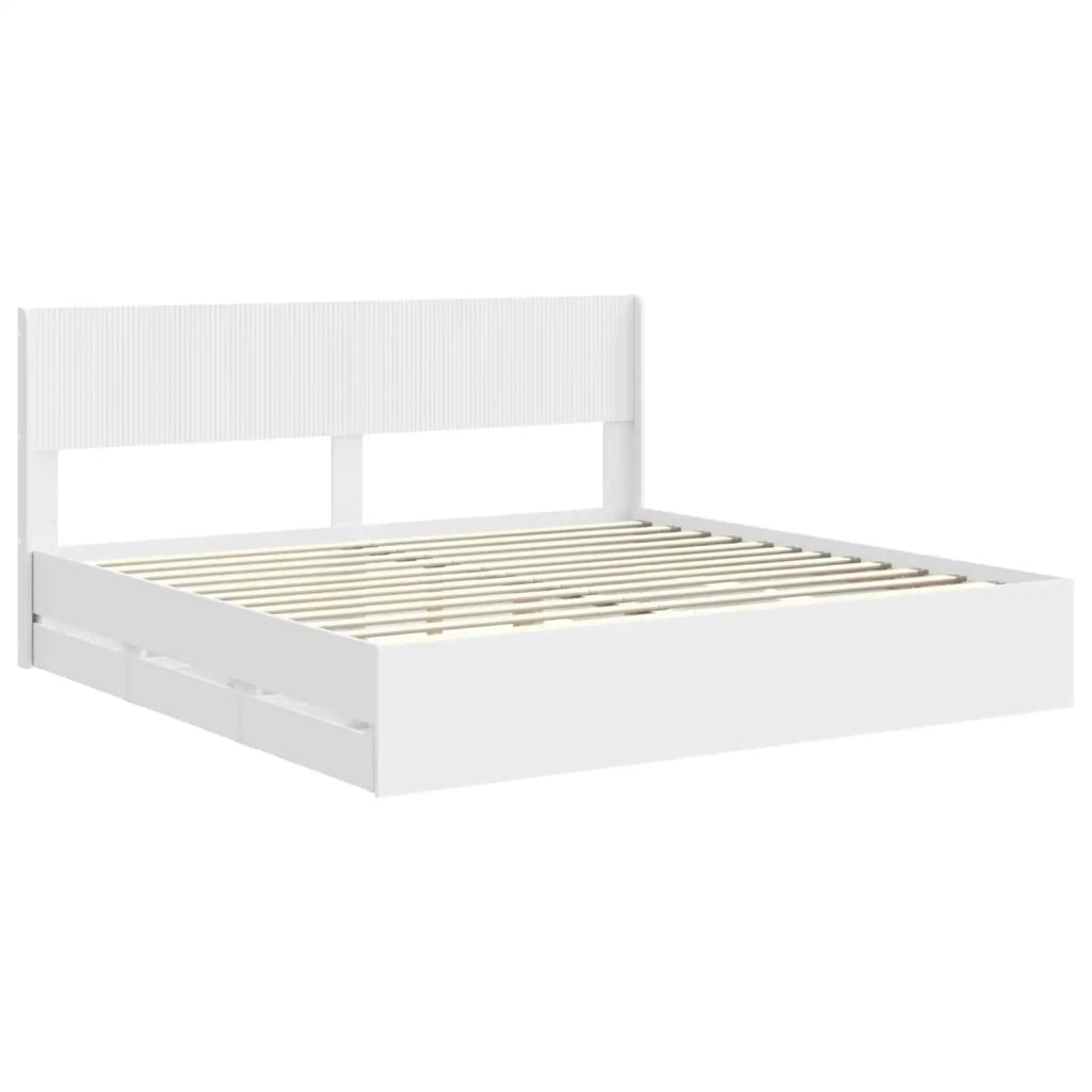 Struttura del letto con stoccaggio e testata Bianco 3414275