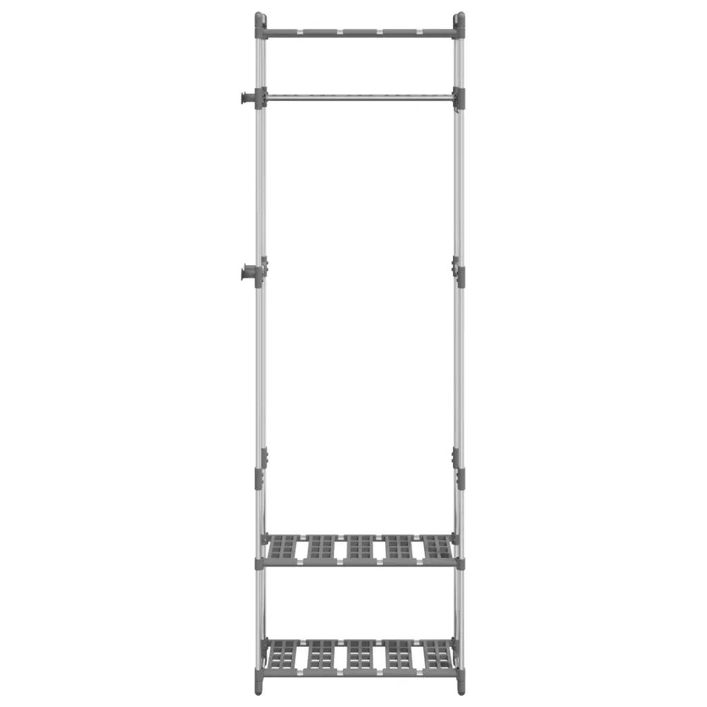 Appendiabiti a 3 Livelli Argento 59x29x192 cm in Alluminio CFW4523593