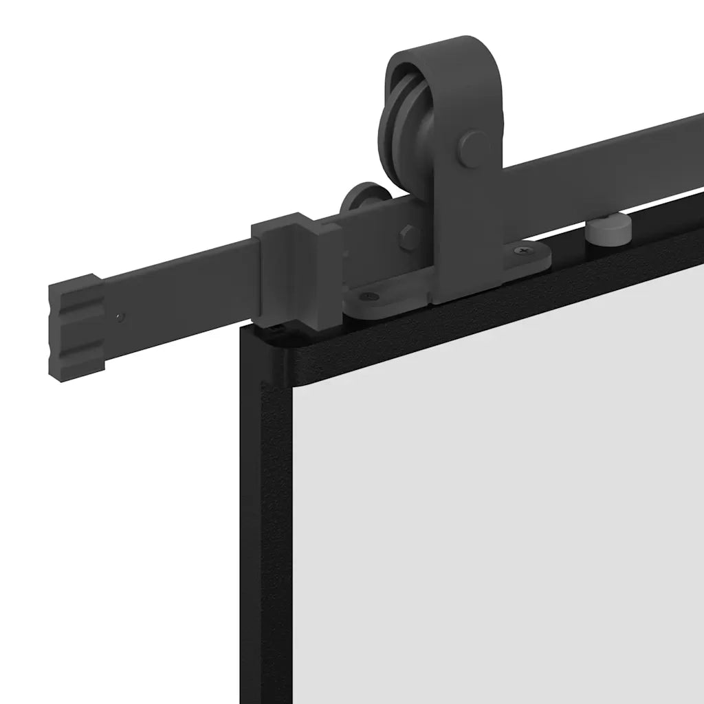 Porta Scorrevole con Ferramenta Nera 76x205 cm in Vetro ESG 3375949