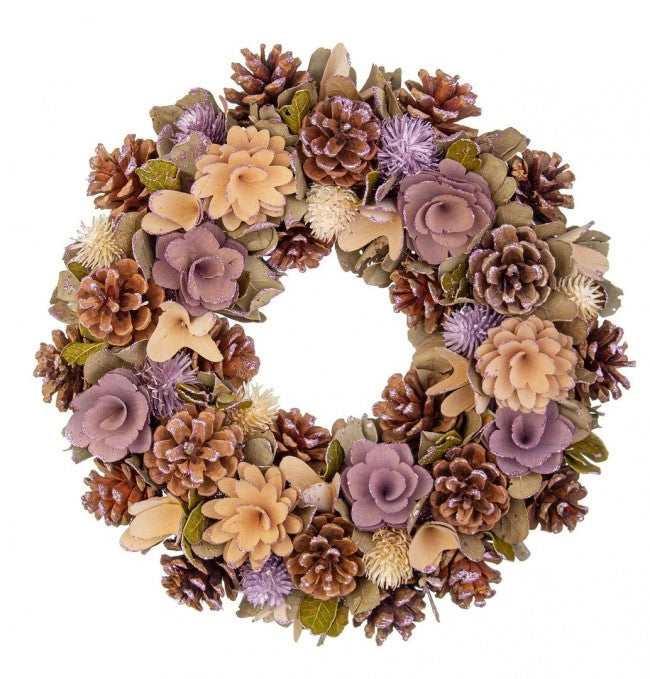 Corona decorativa Agatha beige-lilla D34