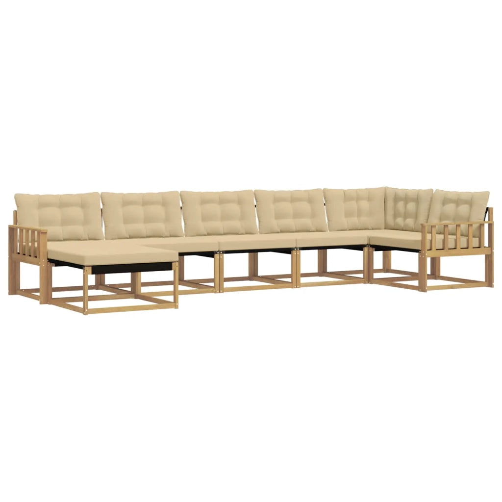 Set di divani da esterno con cuscino 7 pcs Bianco e Beige 3388899
