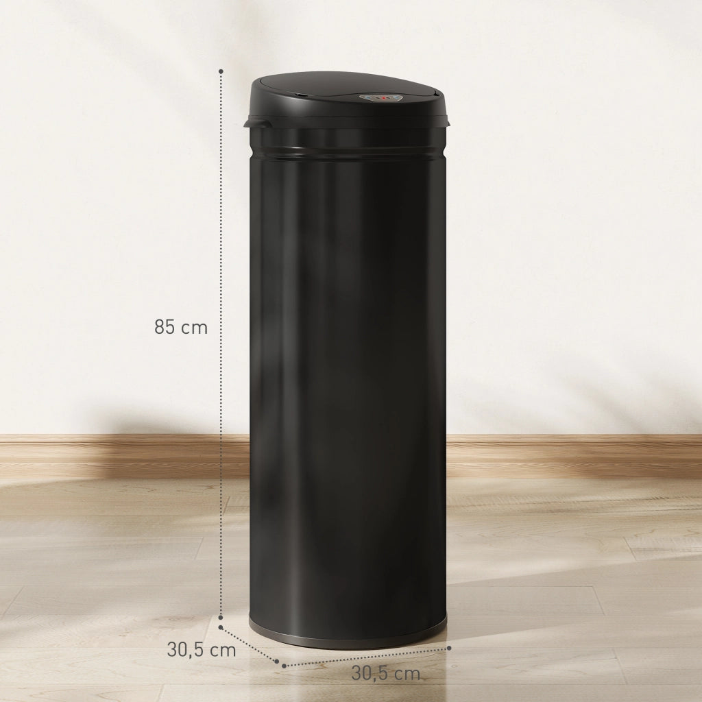 Pattumiera Automatica 50L ¨C Xylo ¨C Acciaio Inox Nero 30,5x30,5x85cm