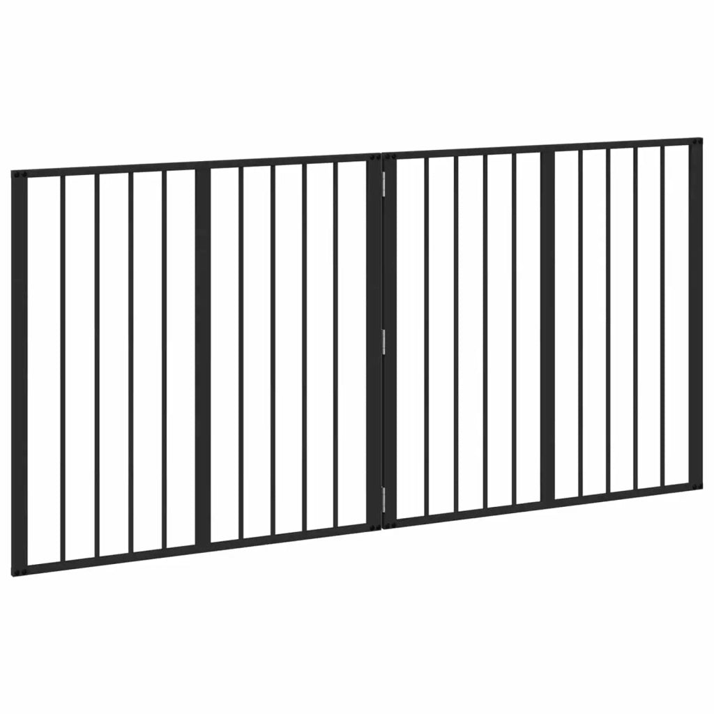 Cancello per cani 2 pcs Nero 80 x 80 cm Acciaio zincato 892005