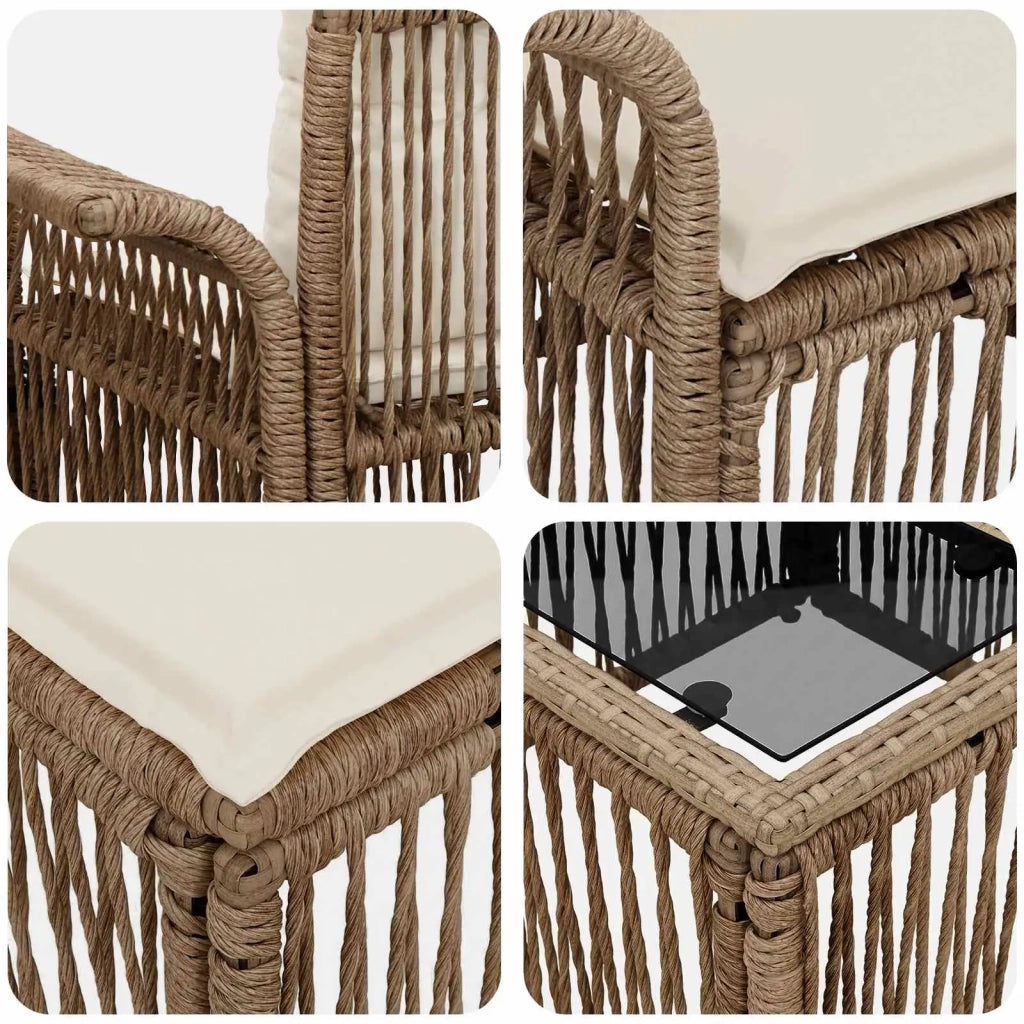 Set Divano da Giardino 6 pz Beige polyrattan 3434760