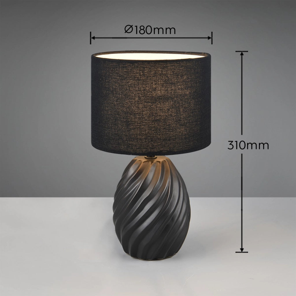 Lampada da tavolo MELVA in ceramica nera E14 40W RL