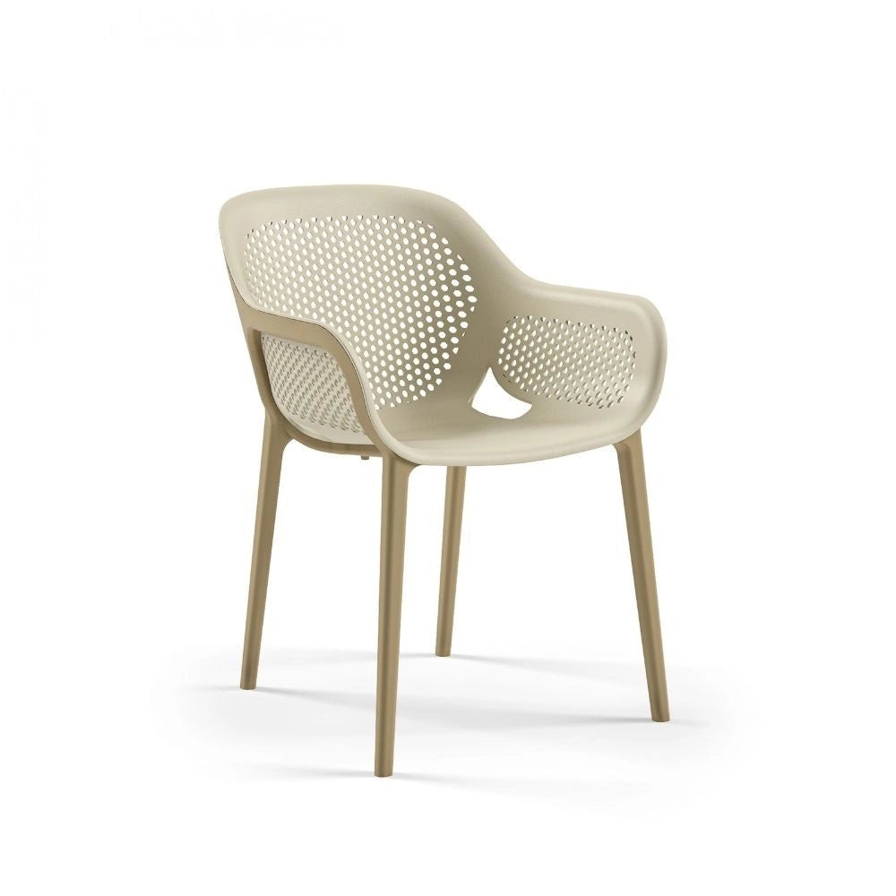 Set 4 poltrone polipropilene design Atra colore caffè beige