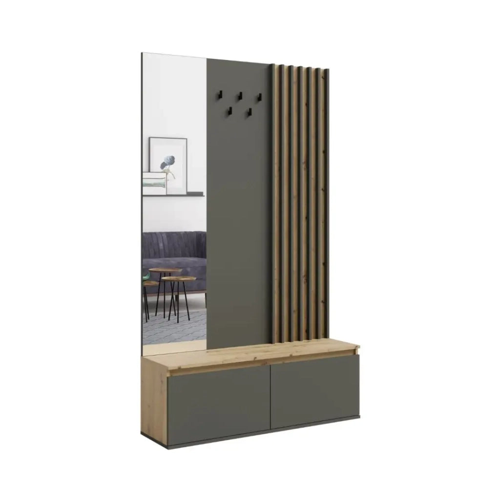 Set mobile da ingresso con appendiabiti e specchio + cassettiera - Collezione Mone