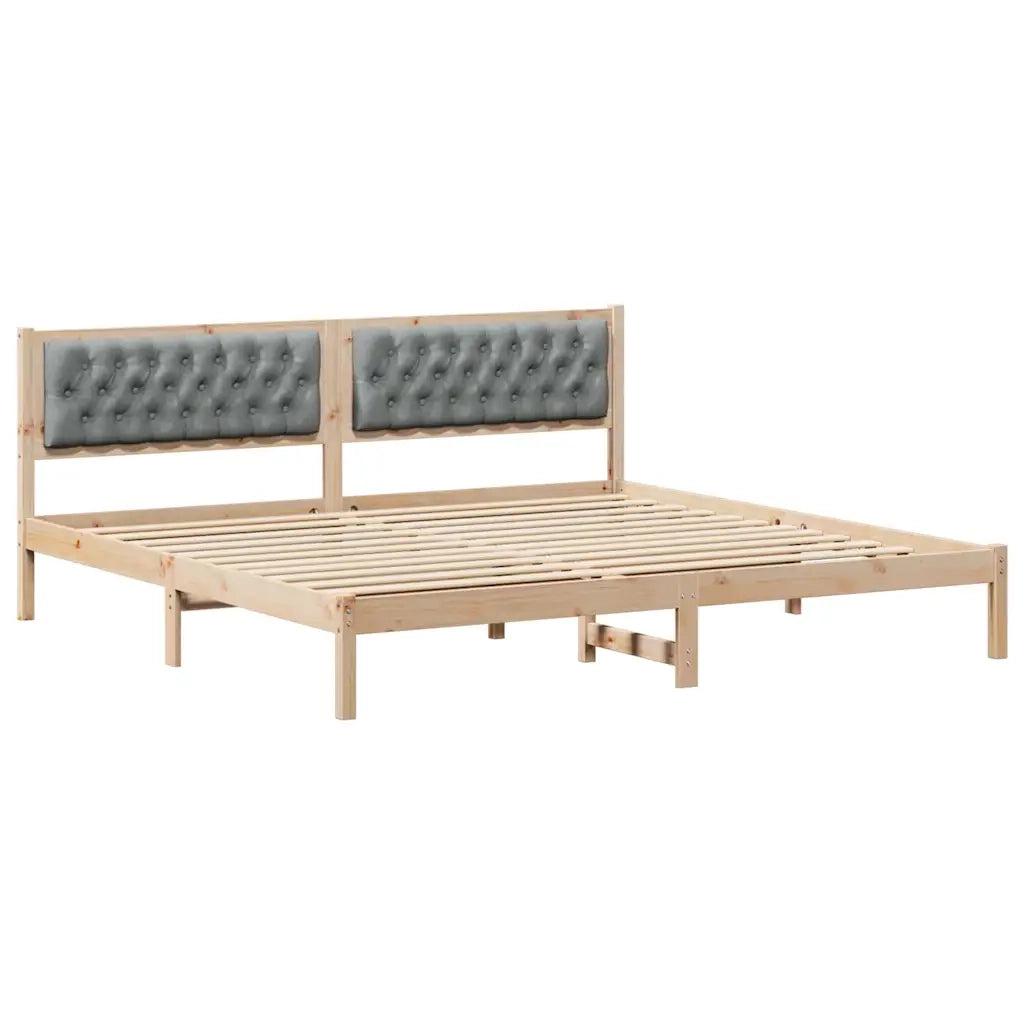 Letto matrimoniale | Letto per adulti | Struttura del letto Grigio chiaro 200 x 200 cm Pino massello