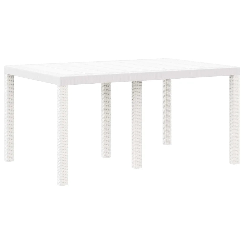 Set da Pranzo per Giardino 7 pcs Bianco Rattan Polt