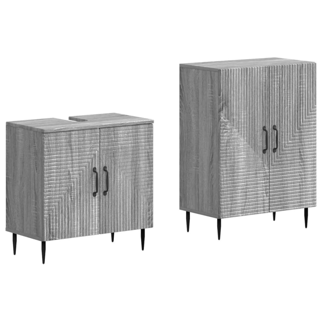 Set di Armadi da Bagno da 2 Pezzi HAARLEM Sonoma grigio 3417618