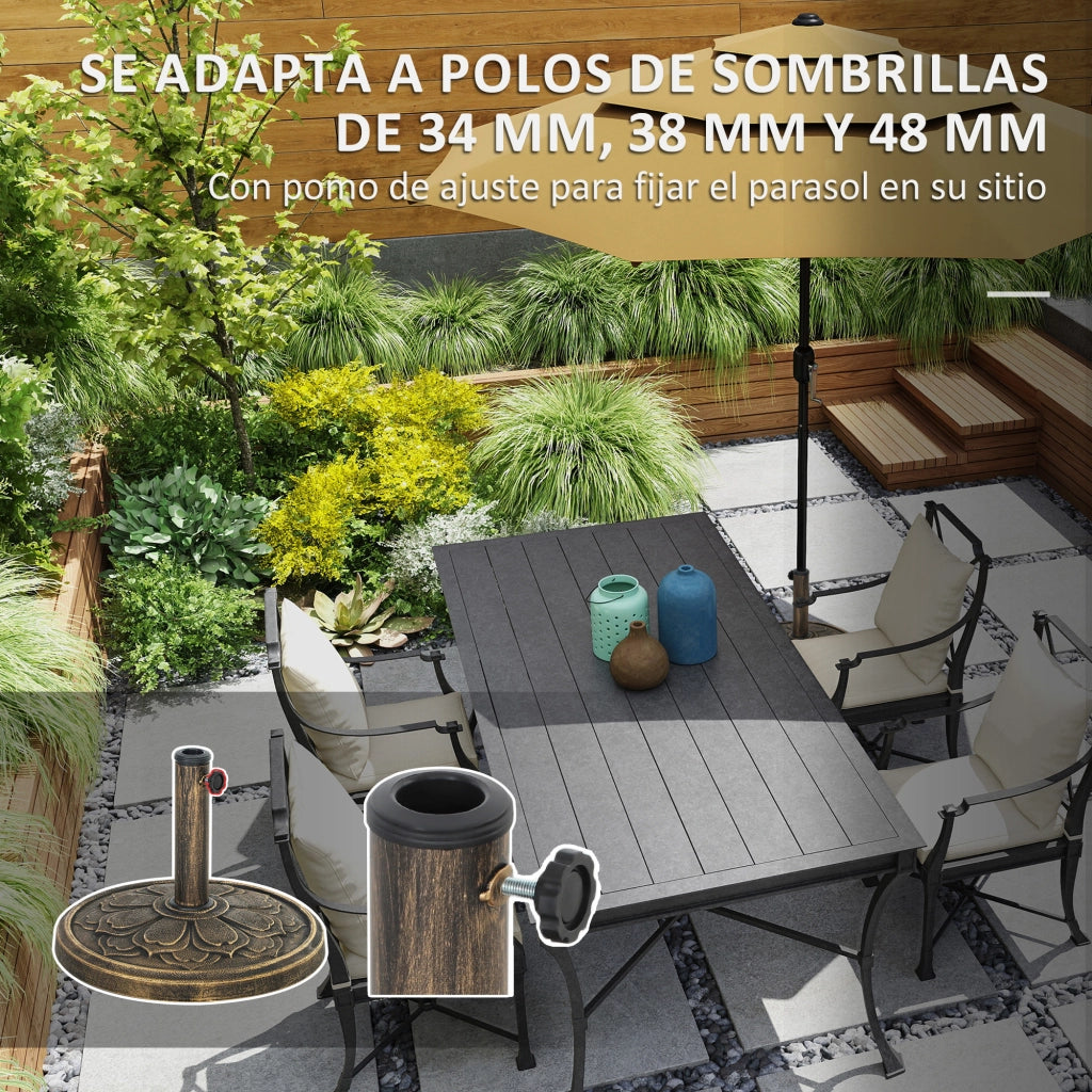 Base per ombrellone da giardino ¨C Minimal ¨C bronzo ?46x33 cm 12 kg