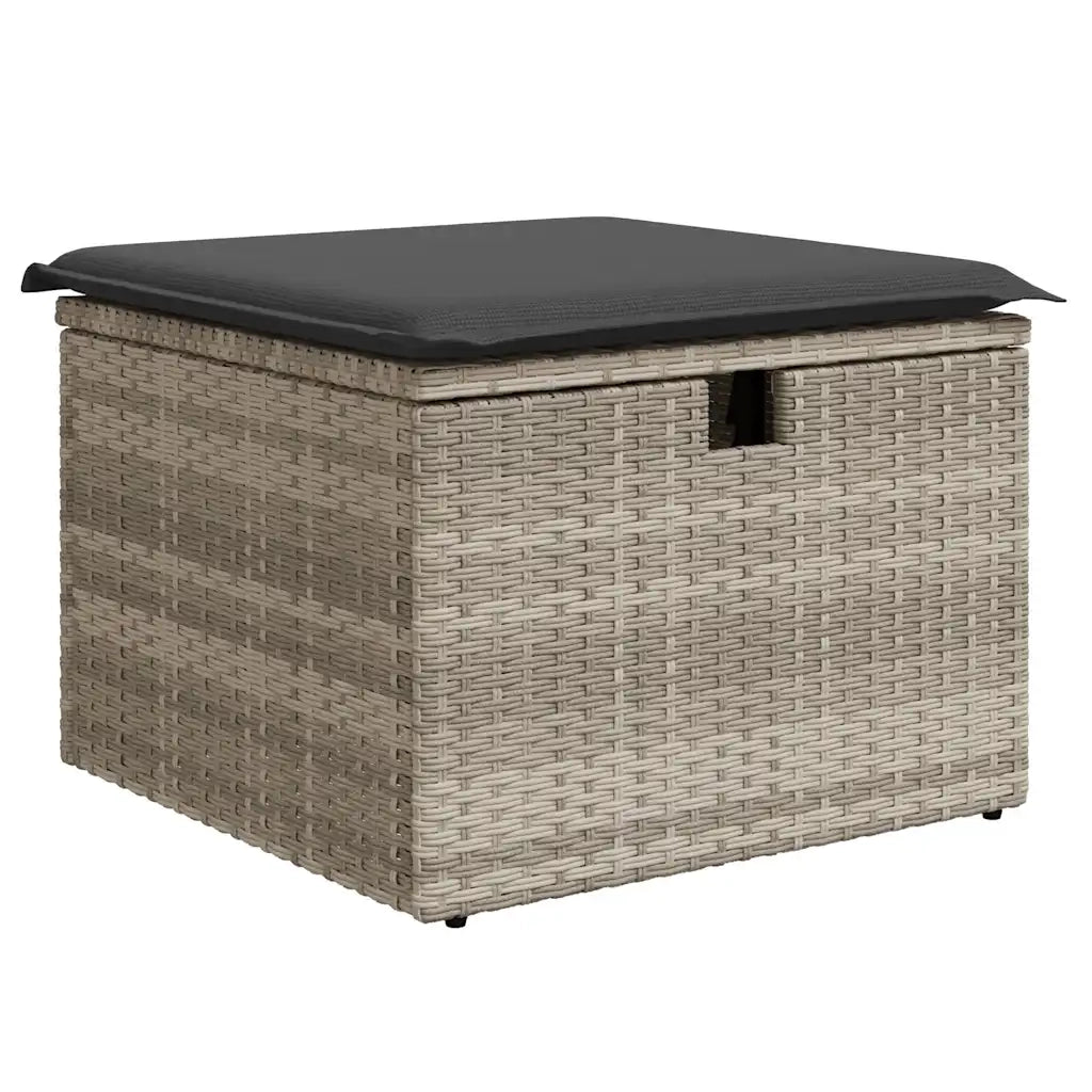 Set Divani da Giardino 7pz con Cuscini Grigio Chiaro Polyrattan 3327782