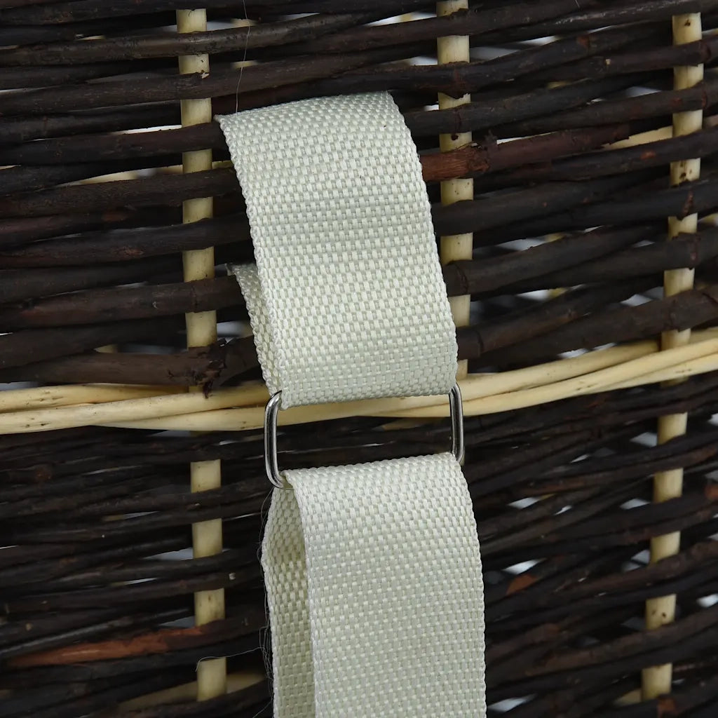 Cesta per Legna con Spallacci 50x44x58cm Salice Naturale 286974