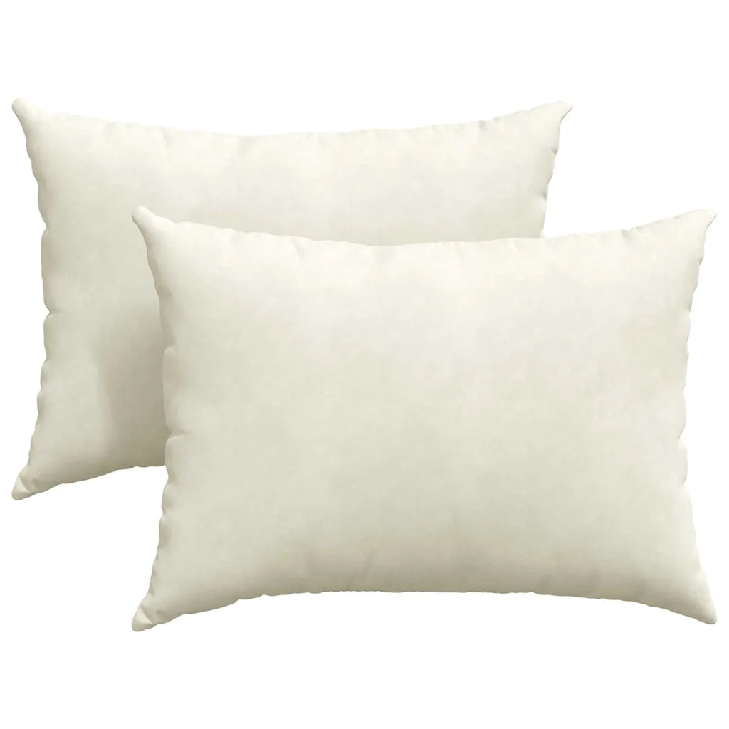 Cuscini da Divano 2 pz-Set di 2 Cuscini per Sofa Crema 70 x 50 cm Tessuto in Cords 194088