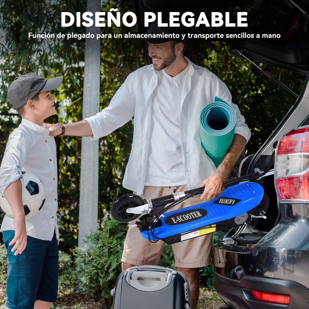 Pattinatore Elettrico Pieghevole per Bambini e Adolescenti ¨C zephmum ¨C 78x37x87-95 cm Blu