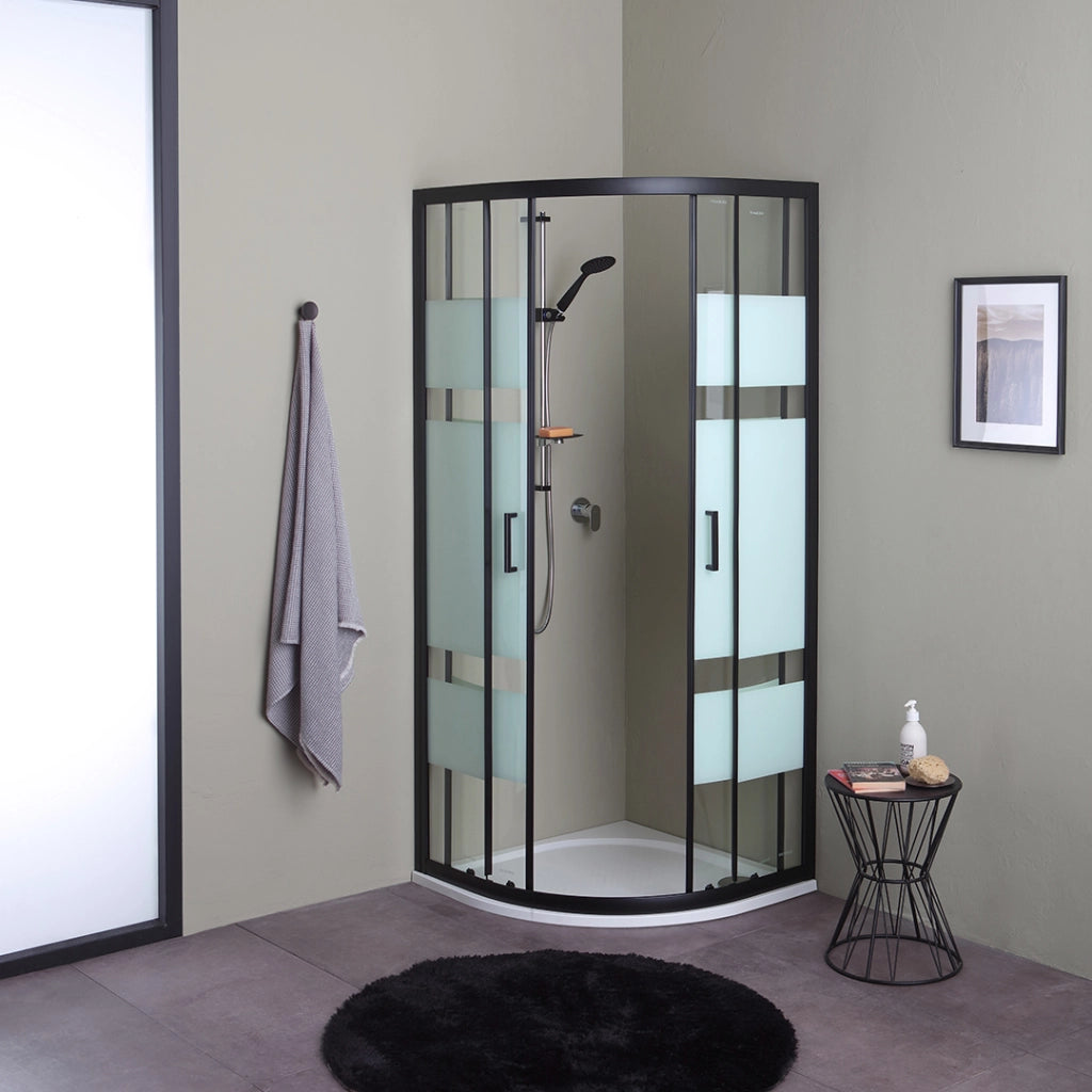 Box doccia semicircolare 80x80 cristallo nero