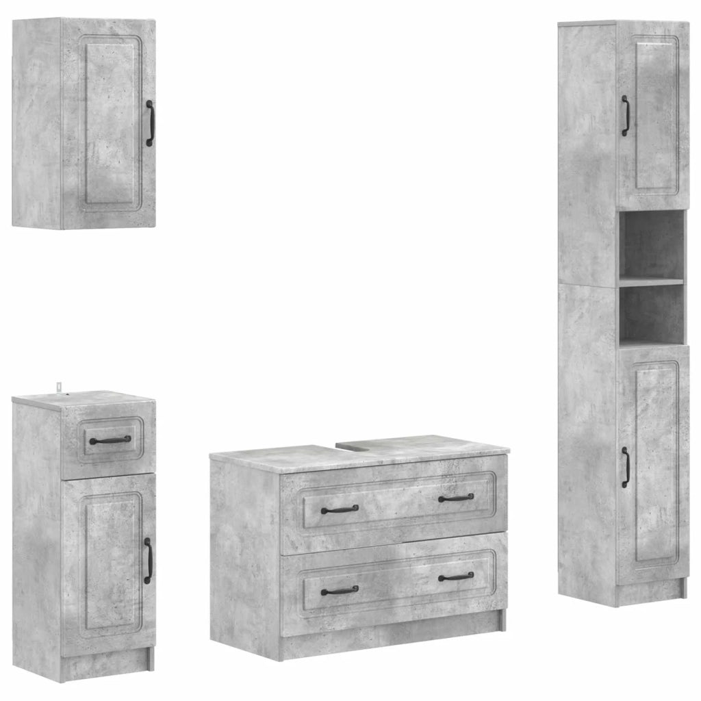 Set di Mobili da Bagno da 4 Pezzi UTRECHT Grigio Cemento 3417975