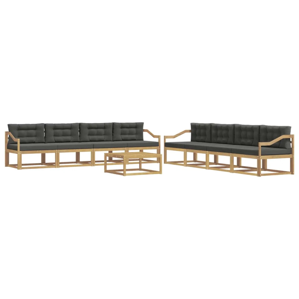 Set di divani da esterno 9 pz Bianco e Antracite Poliestere 3386251