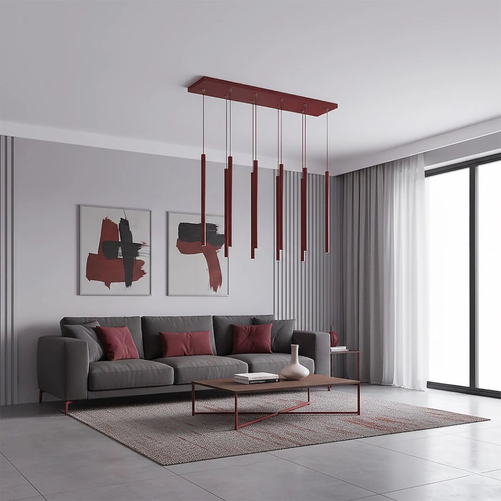 Lampada sospesa SELTER bordeaux stick 9xG9 Emibig