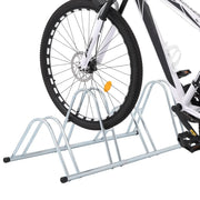 Supporto per 4 Bici da Pavimento Autoportante Acciaio Zincato 4005566