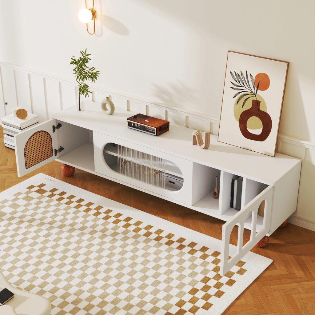 Cassettiera TV bianca in truciolare lunghezza 170 cm