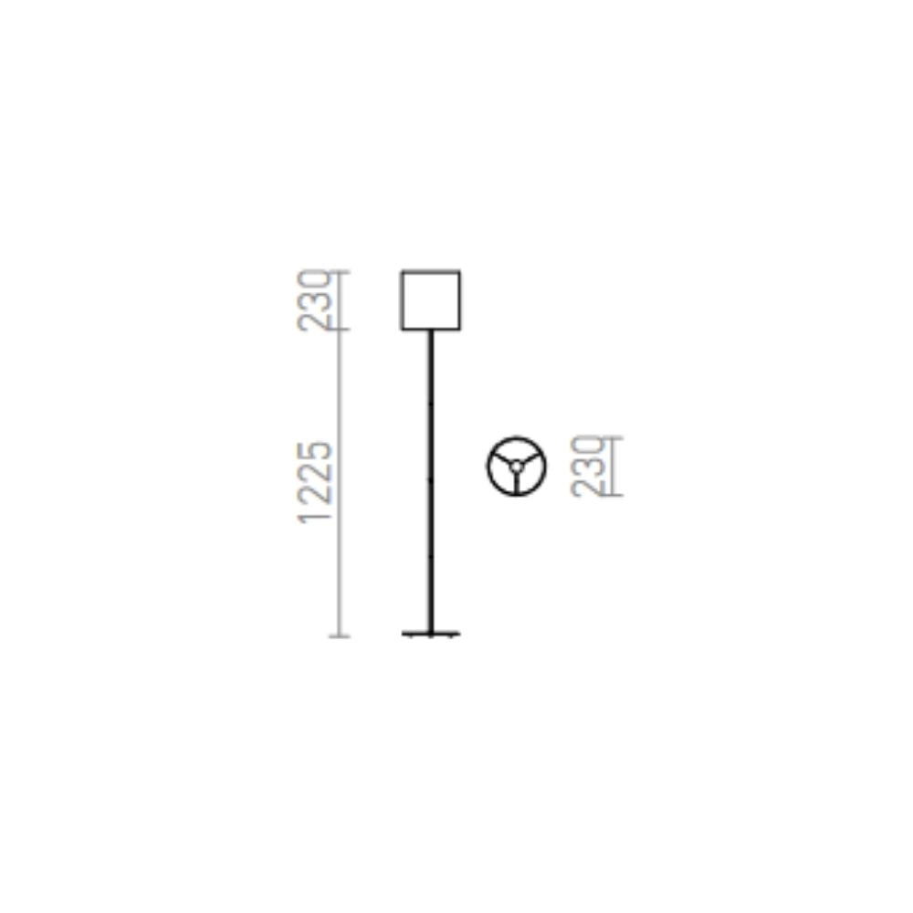 Lampada ETESIAN da terra nero  230V E27 28W