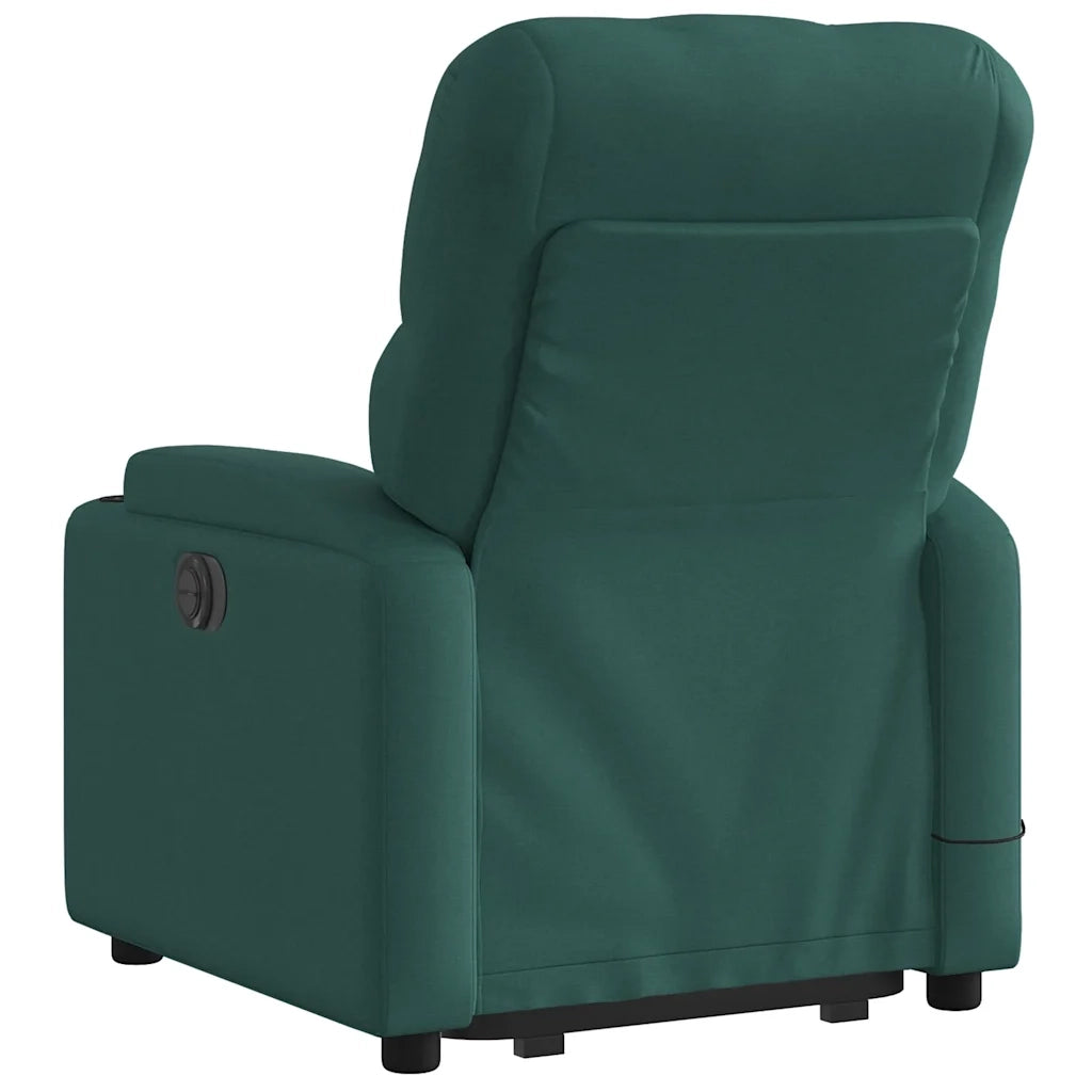 Poltrona Alzapersona Massaggiante Verde Scuro in Tessuto 3204728