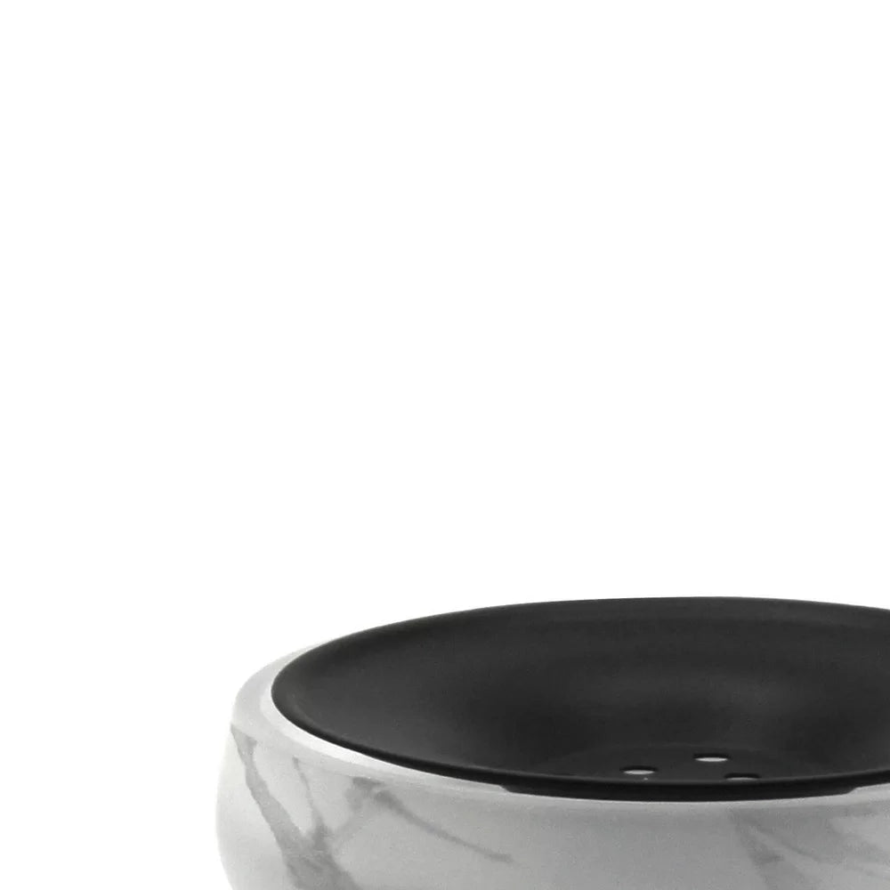 Portasapone in vetro satinato - serie Marble