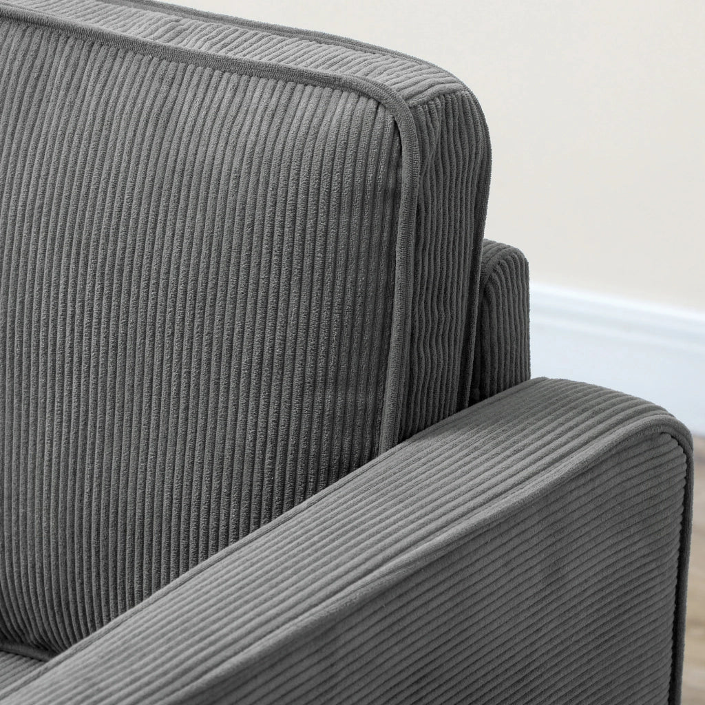 Divano 2 Posti Tessuto Velluto con Contenitore e Cuscini ¨C Minimal ¨C Grigio 140x63x79 cm