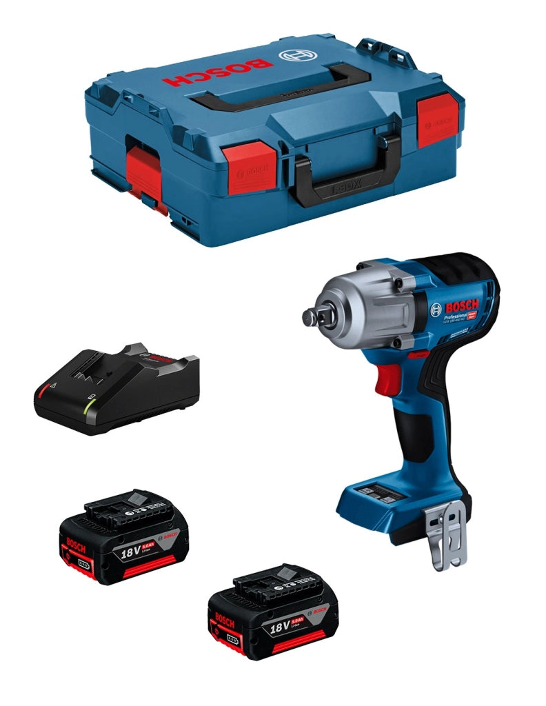 Avvitatore a massa battente BOSCH GDS 18V-450 HC (2 x 5,0 Ah + GAL18V-40 + L-Boxx 136)