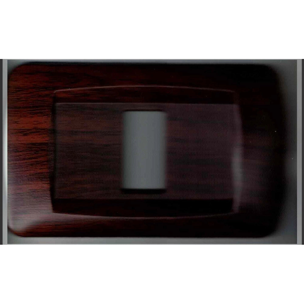 Trade Shop - Placchette Placche In Abs Serie Magic Bticino Compatibili Placca Copriprese Fori - Legno Scuro -2 Fori     -