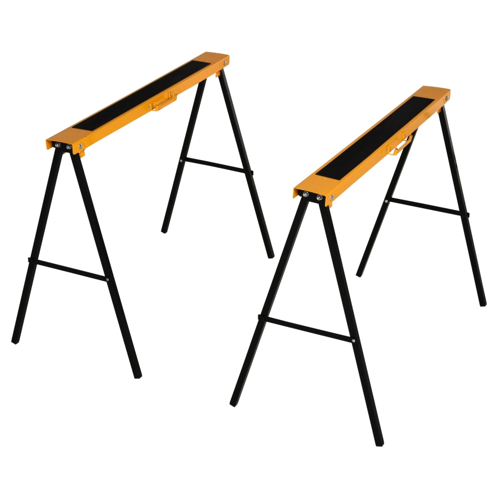 Set 2 Cavalletti Pieghevoli ¨C Xylo ¨C Arancione Antiscivolo per Legna