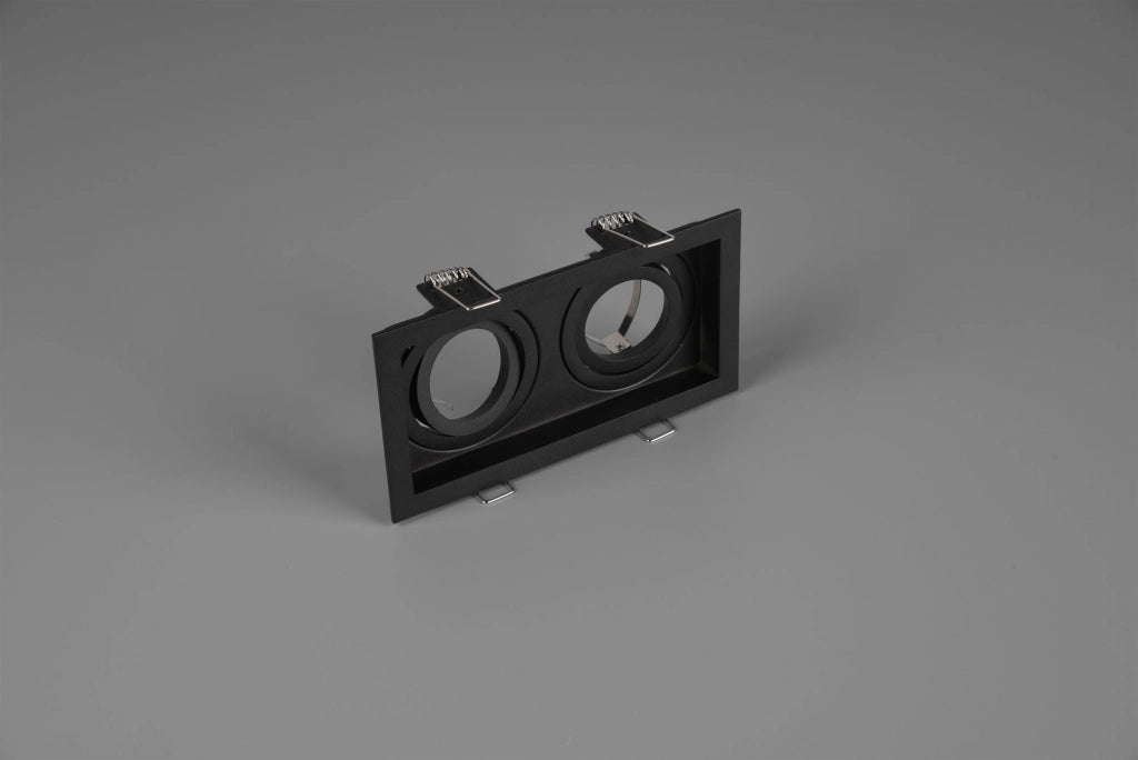 KENAI FARETTO DA INCASSO DOPPIO RETTANGOLARE ORIENTABILE NERO L. 17,2CM 2 LUCI ATTACCO GU10
