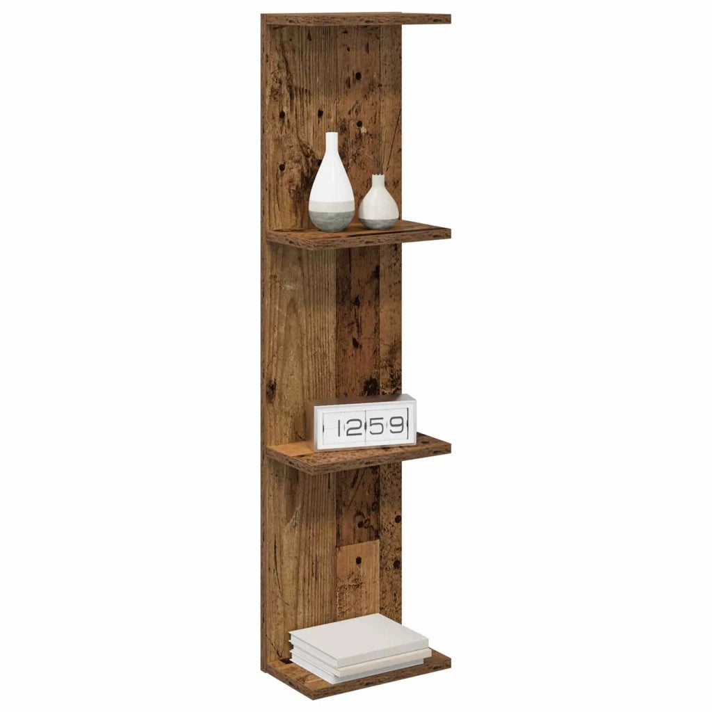 Scaffale da parete 2 pz Legno antico 25 x 15 x 100 cm 8012393