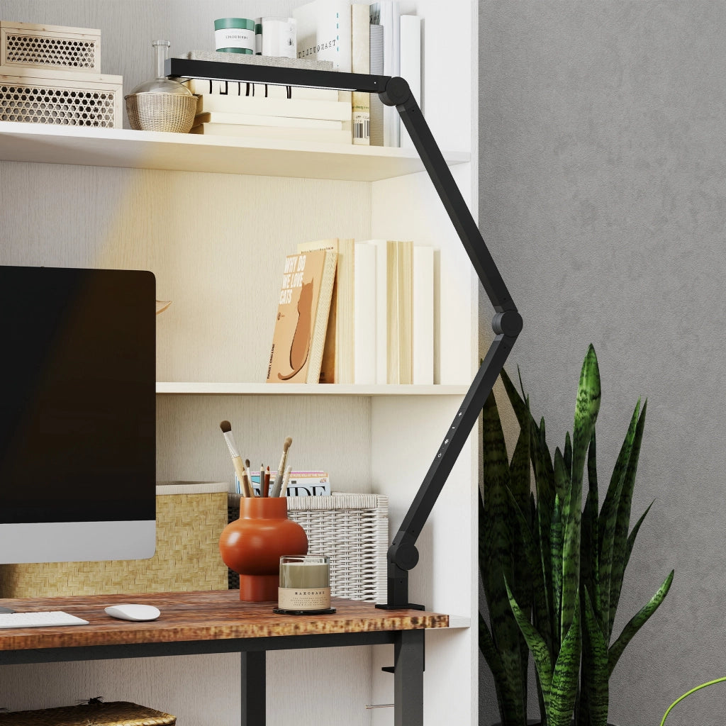 Lampada da Scrivania Regolabile a LED con Morsetto ¨C Minimal ¨C 96 LED Nero