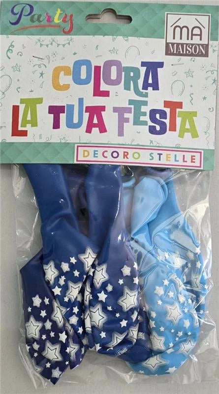 MA MAISON PALLONCINI STELLE BLU E CELESTI 8PZ 30CM Ø