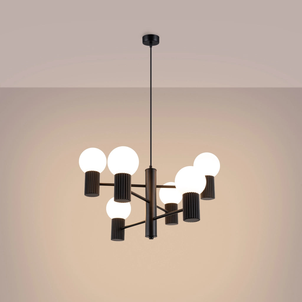 Lampadario HALO 6 nero