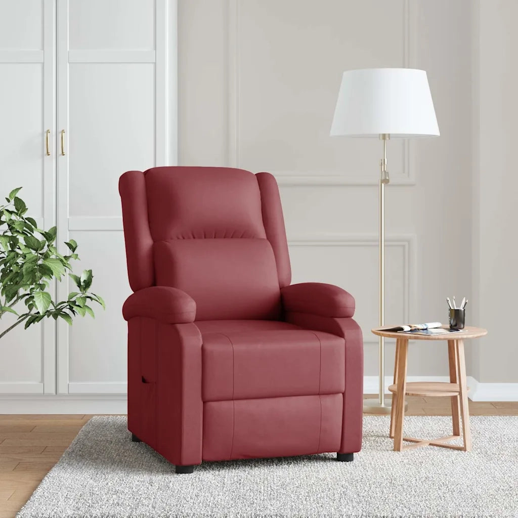Poltrona Reclinabile Rosso Vino in Similpelle 340173