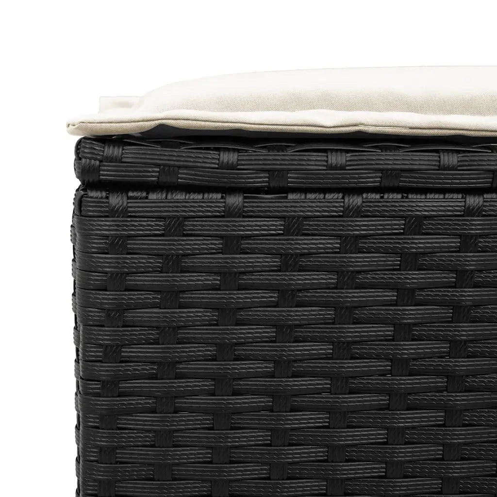 Set Divani da Giardino 4 pz con Cuscini Nero in Polyrattan 4103863