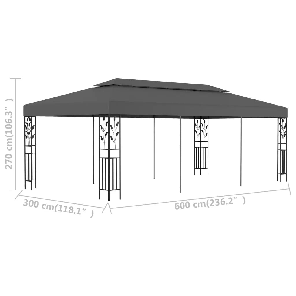 Gazebo | Pergolato 3x6 m Antracite