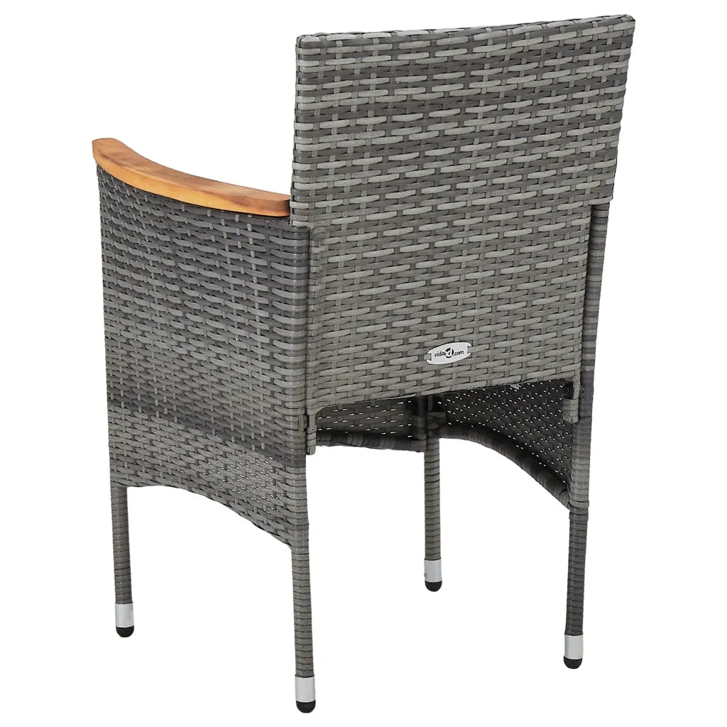 Set Mobili da Pranzo da Giardino 3 pz Grigio Polyrattan Acacia 3058315