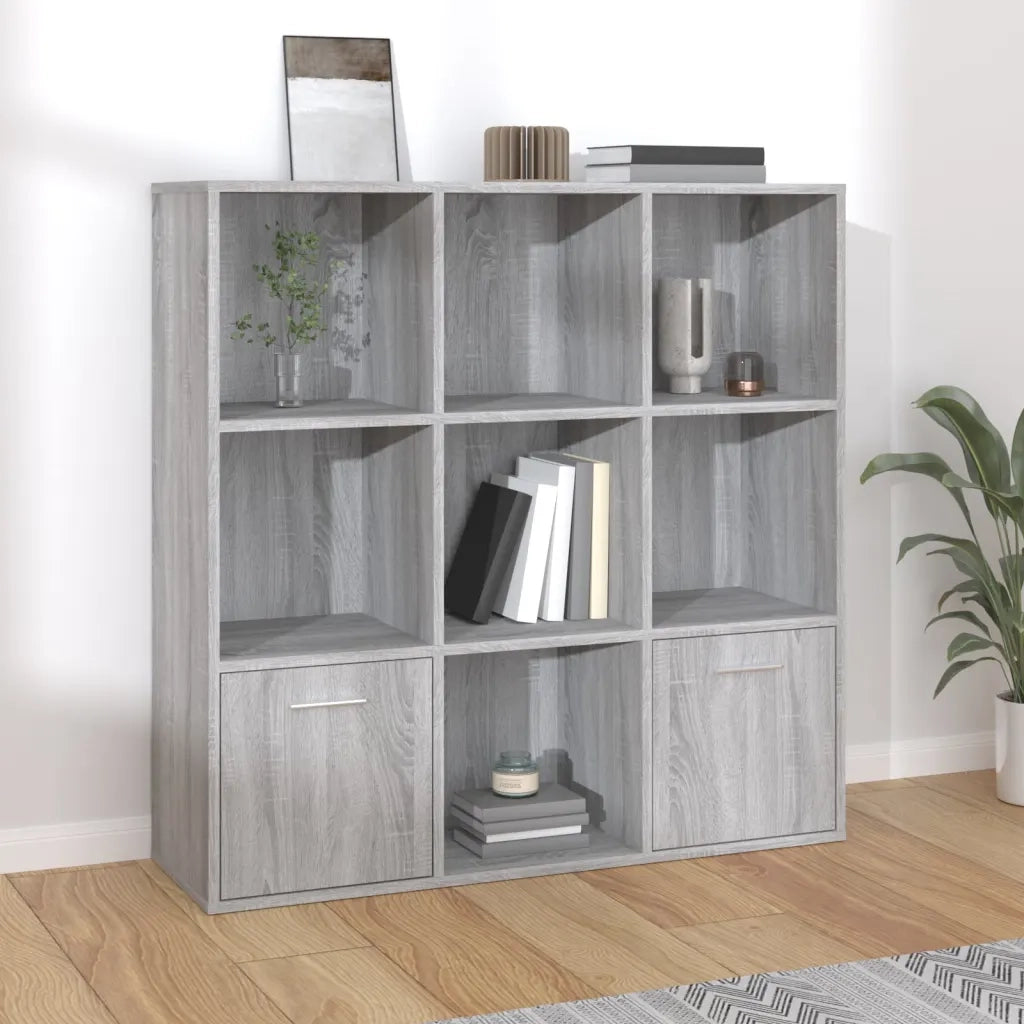 Libreria-Scaffale per Libri-Mobile di Stoccaggio Grigio Sonoma 98x30x98 cm
