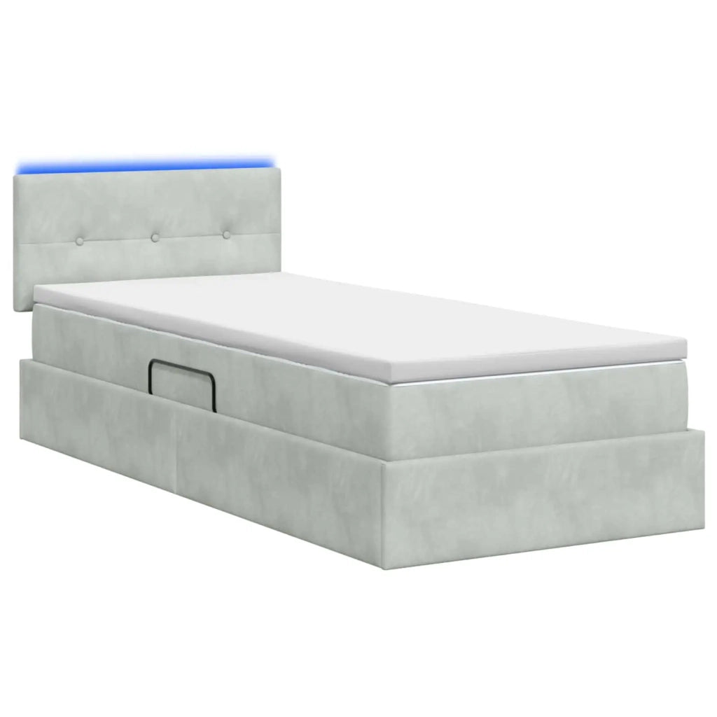 Letto con contenitore LED e materasso Grigio Chiaro 3459228